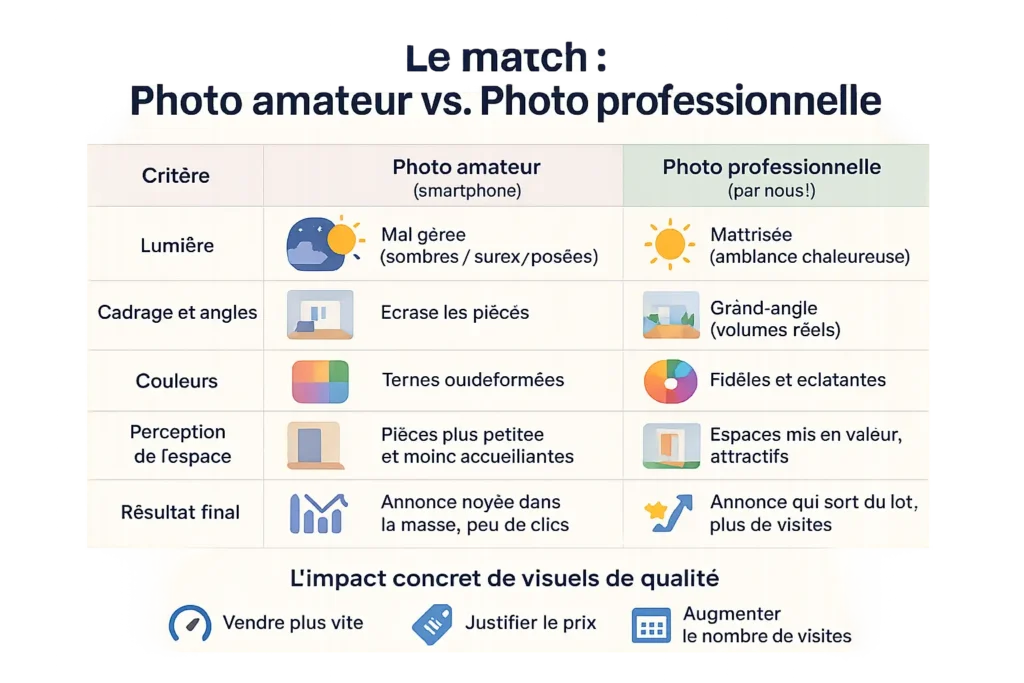 Différence entre photo amateur et photo professionnelle pour l’immobilier