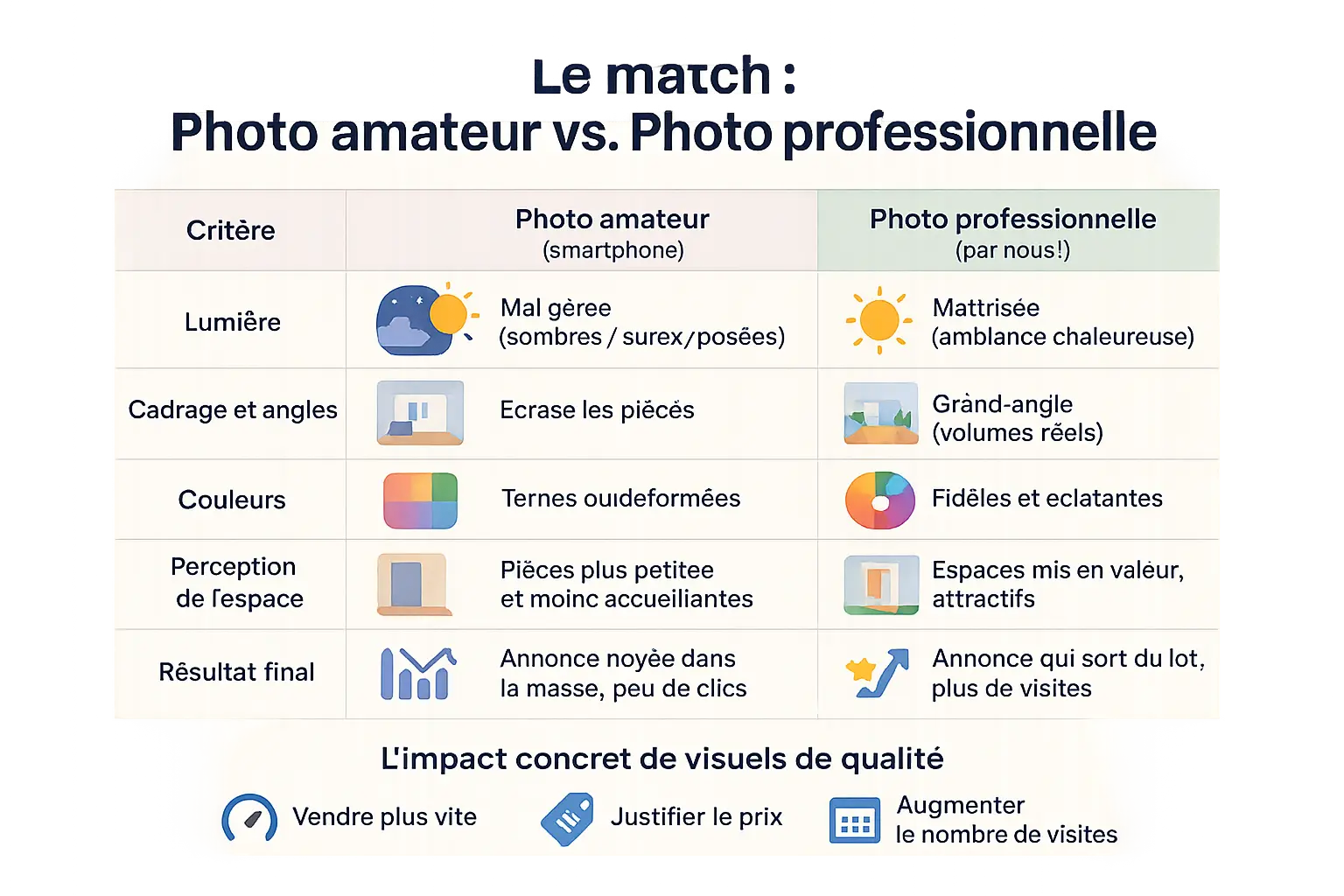 <strong>Différence entre photo amateur et photo professionnelle pour l'immobilier</strong>