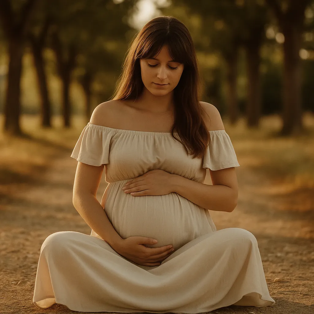 photo grossesse femme enceinte chemin arbres