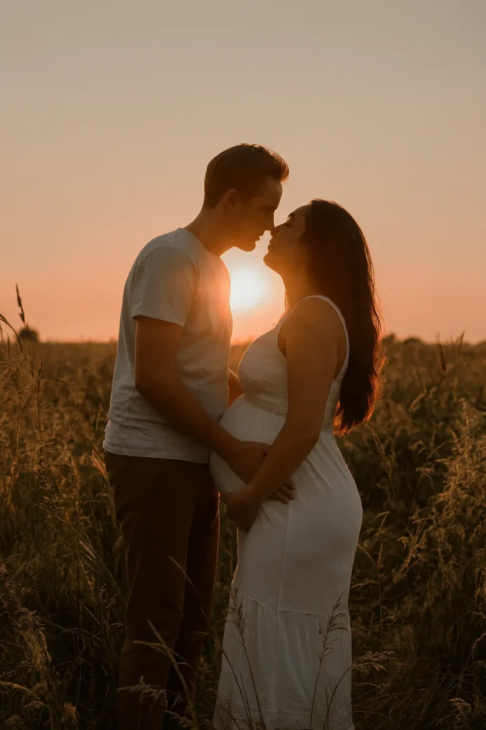 seance photo femme enceinte champ ble golden dore