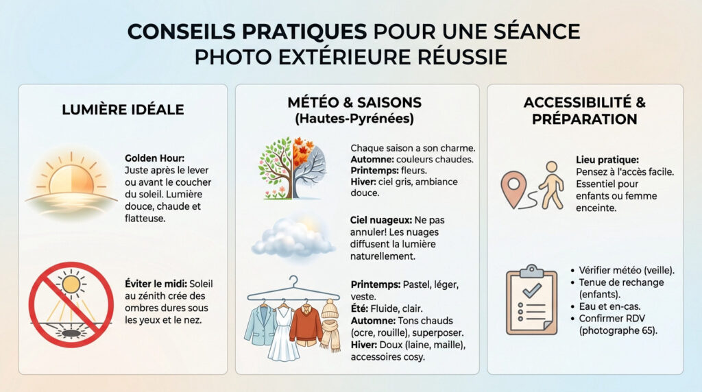 Conseils pour une séance photo extérieure