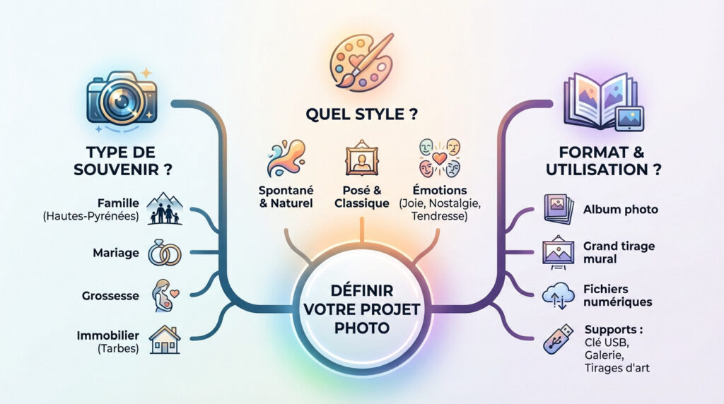 Infographie : définir votre projet photo, type de souvenir, style et format final