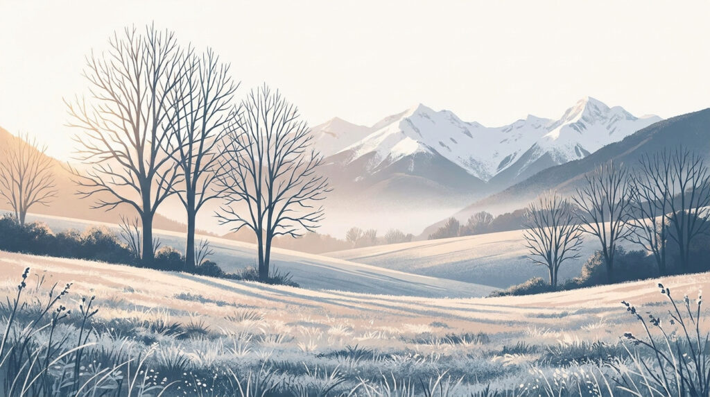 Paysage d’hiver dans les Hautes-Pyrénées, décor typique d’une photo grossesse hiver
